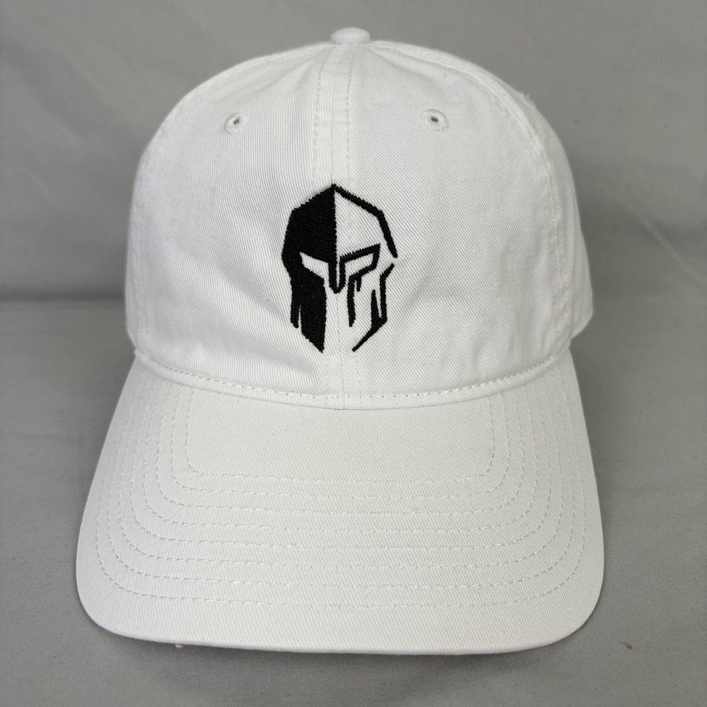 The Game Hat Hendrix Spartan Helmet Mens OSFM White Adjustable Strapback Cap